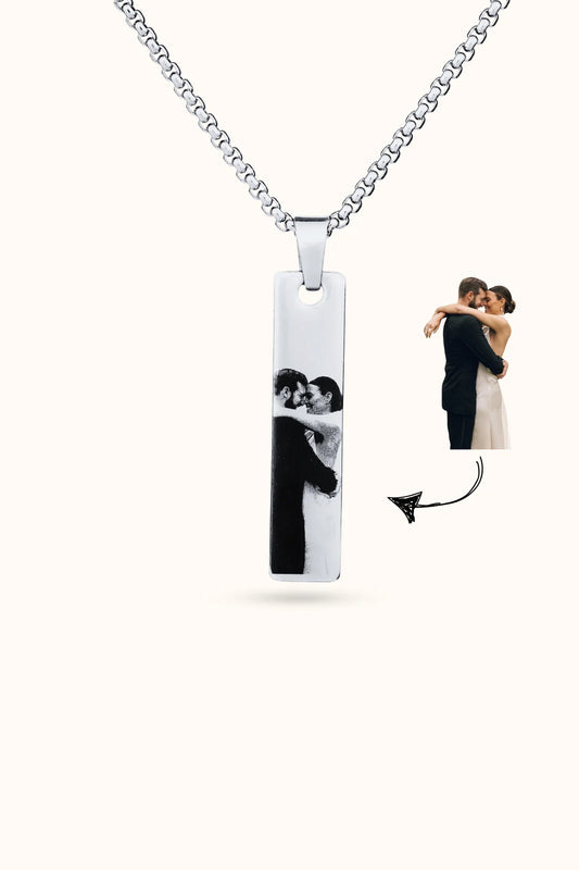 Customised photo engraved necklace