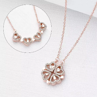 SHINY CLOVER GOLD PLATED NECKLACE