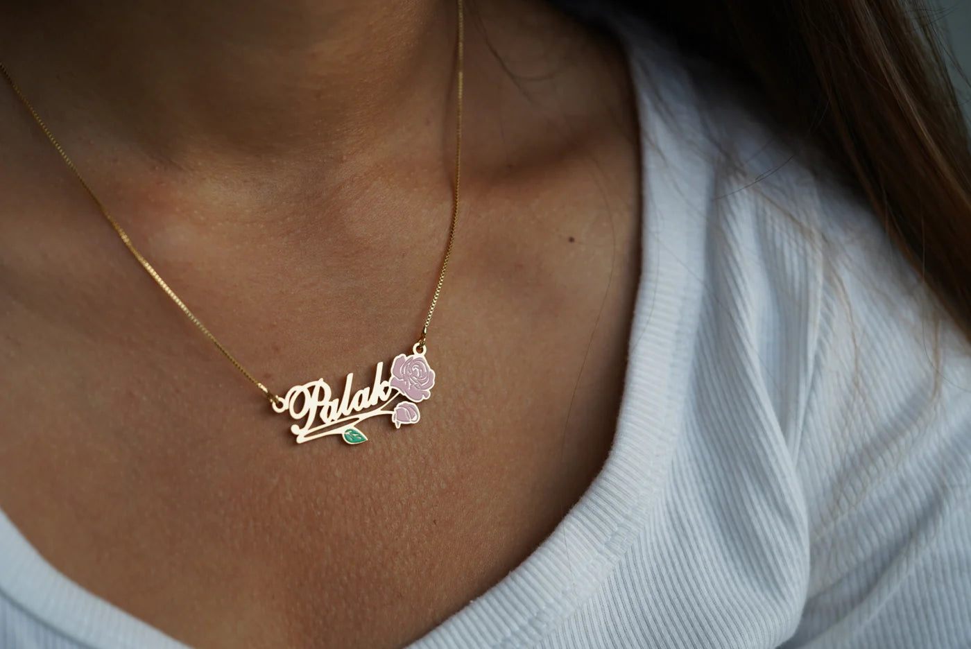 Customised Enamel Name Necklace