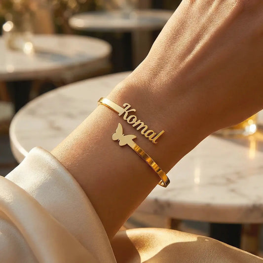 Customised Butterfly Name Bracelet