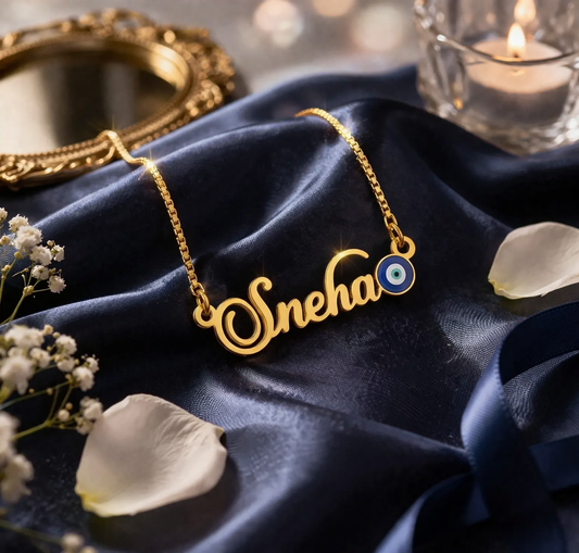 Customised Evil Eye Name Necklace