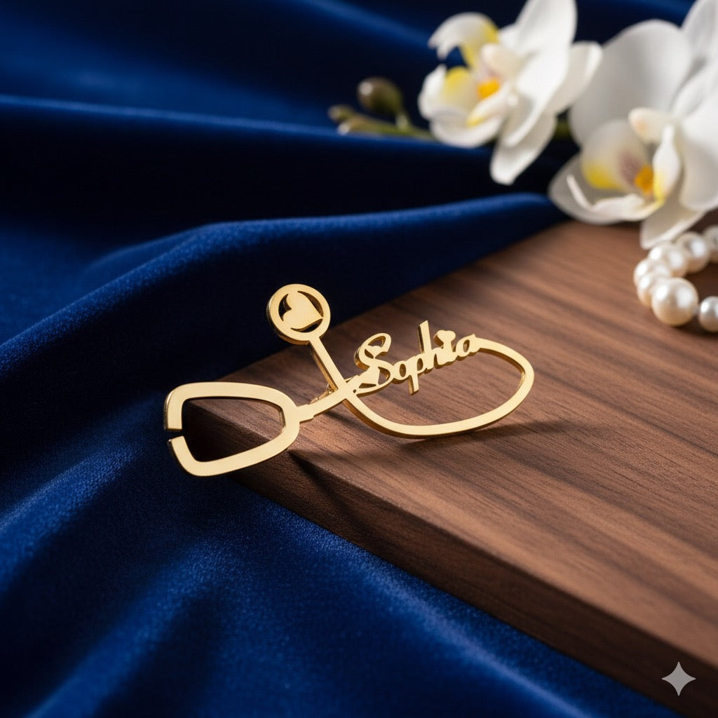 Customised Stethoscope Name Cufflink