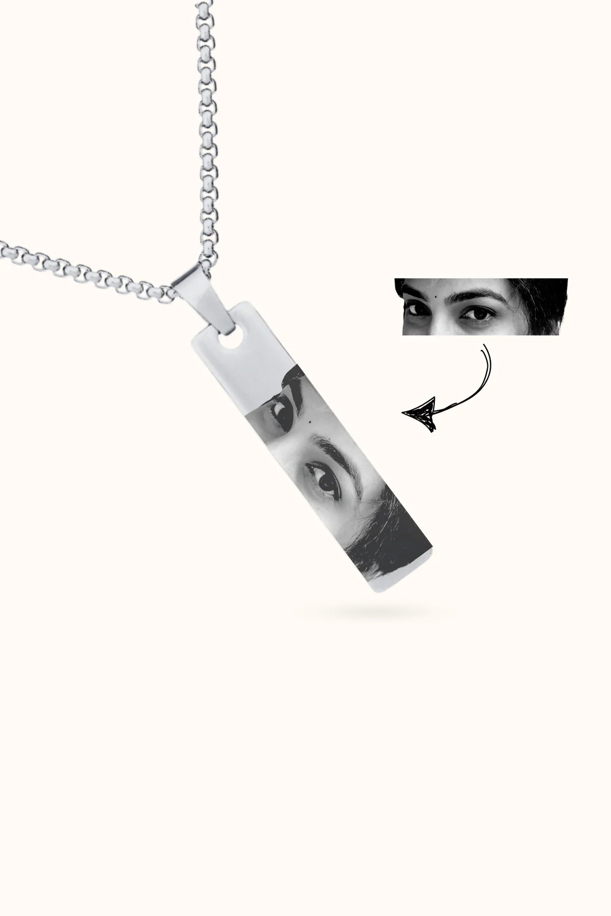 Customised Photo engraved necklace