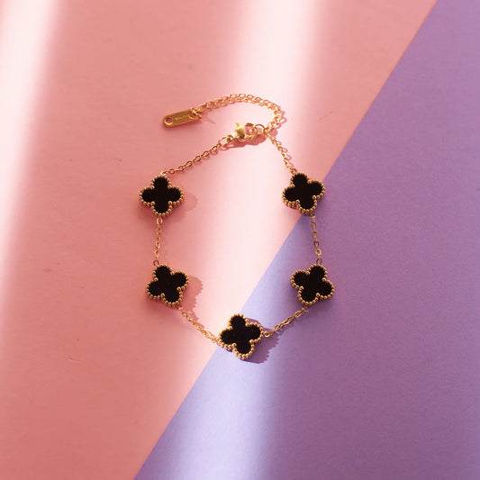 Flower black bracelet