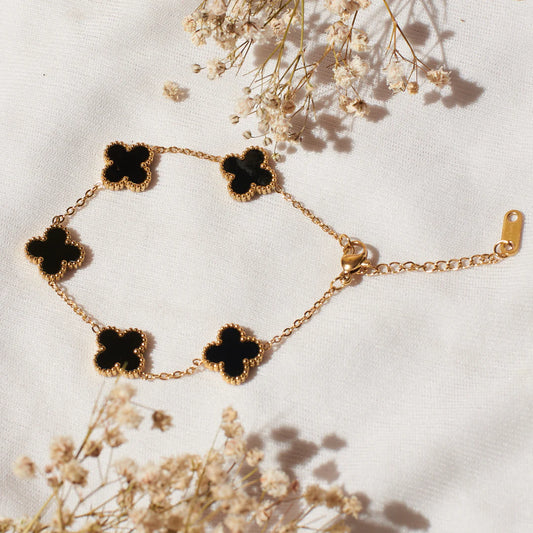 Flower black bracelet