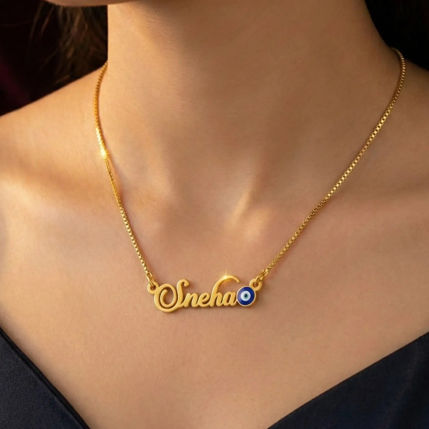 Customised Evil Eye Name Necklace