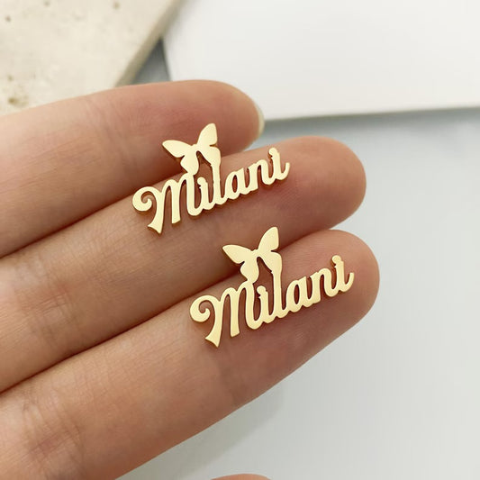 Butterfly Customised Name Earrings