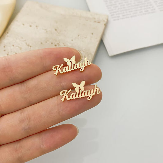 Butterfly Customised Name Earrings